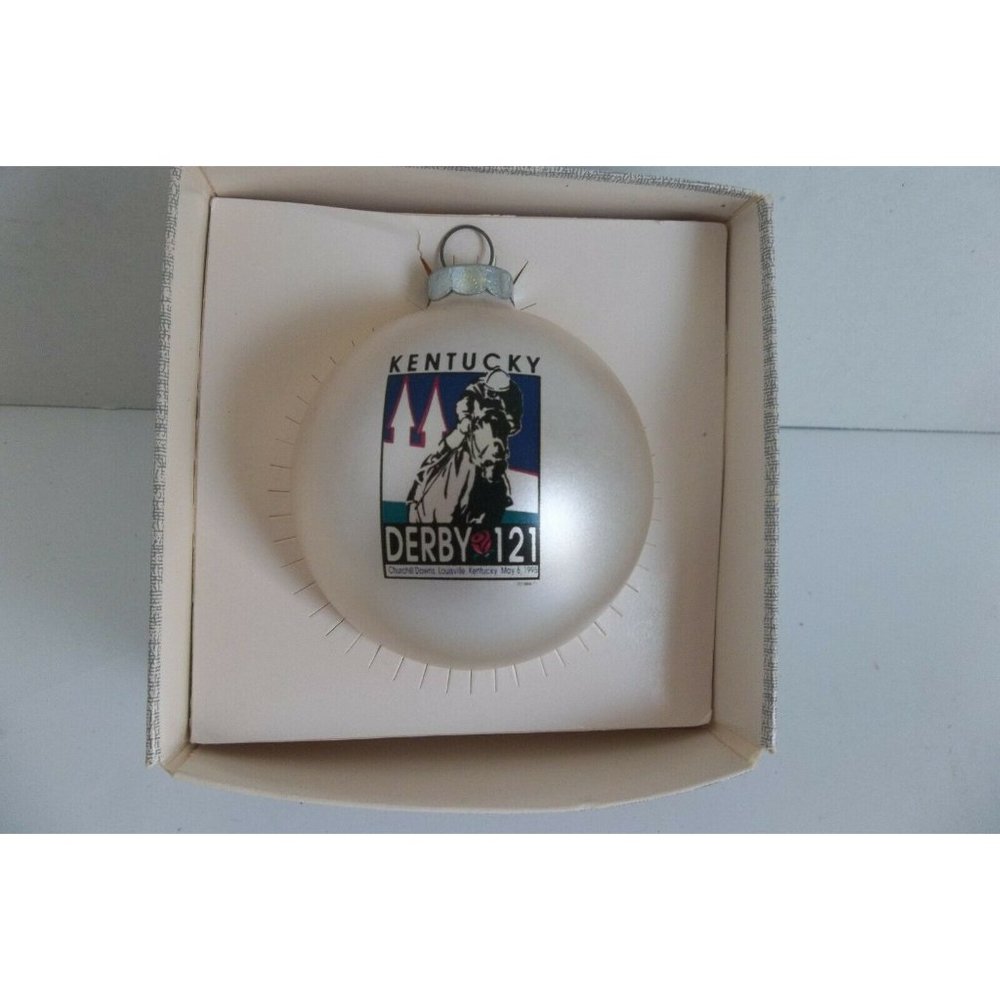 Vintage 1995 Kentucky Derby 121 Holiday Christmas Ornament Glass